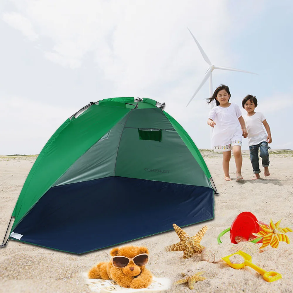 TOMSHOO 2 Persons Outdoor Beach Tents Shelters UV Protecting Summer Tent Sports Sunshade Tent