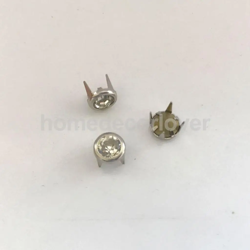 50Pcs Clawed Rhinestone Studs Punk Spikes Studs Flat  Cone Decorative Rivets DIY Set For Clothes Clothing Bag Shoes Leather