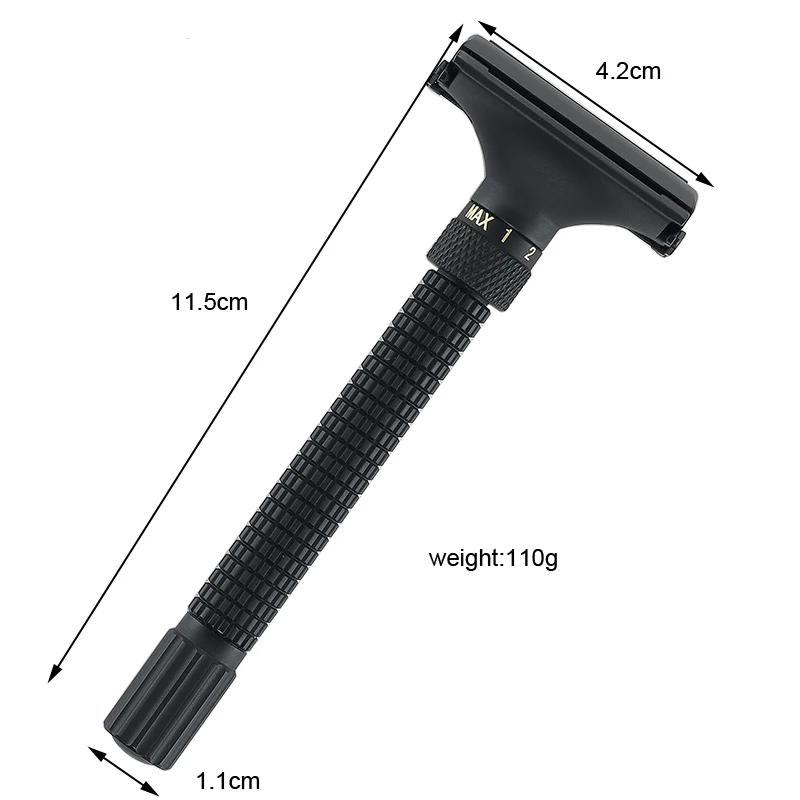 Ceny Nowy 7 plików regulowany motyl otwarta golarka męska maszynka do golenia na żyletki o dwóch ostrzach Matte BLACK Classic Razors