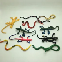 20PCS/LOT cute pvc plastic snake & gecko Mix funny Joke Practical Gifts Toys For Children nipple ball practical joke
