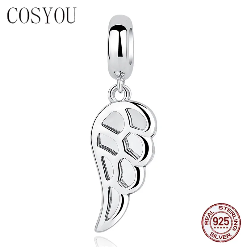 

COSYOU 2019 100 % 925 Sterling Silver Angle Wing Pendant charms fit for bracelets & necklace new engagement women gifts SCC032