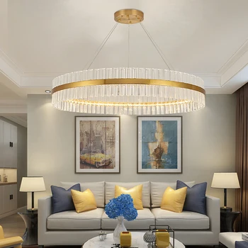 

Gold plating led pendant lights modern design living room bedroom hanging lights restaurant kitchen crystal led pendant lamps
