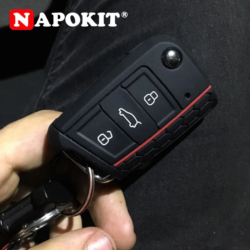 

Silica Gel Car Accessories Key Case Key Bag Cover for Volkswagen VW Golf 7 MK7 Skoda Octavia A7 Silicone Key Protect Car-Styling
