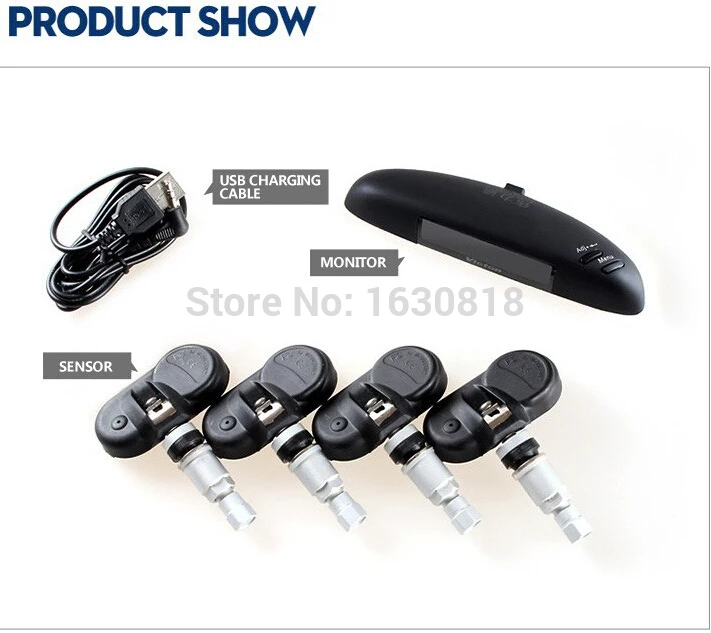 TPMS Автомобильная беспроводная система контроля давления в шинах 4 внутренних