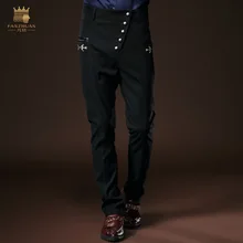 Free Shipping New fashion male trousers men’s casual Slim 2015 winter slim printing black jeans trousers 8062 custom-made