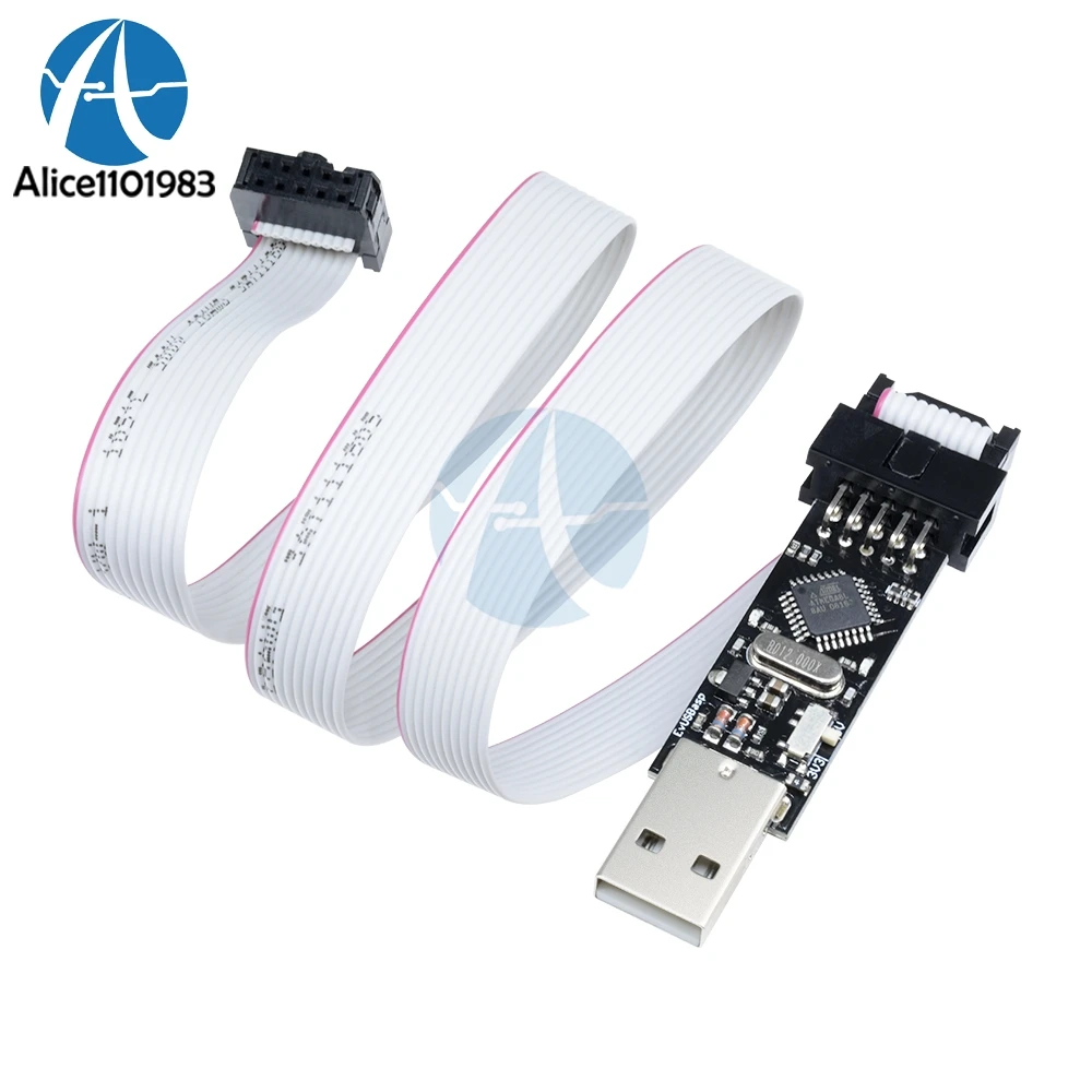 

DIY Electric Unit High quality 10 Pin USBASP USBISP 3.3/5V AVR Programmer USB Cable Adapter ATMEGA8 ATMEGA128