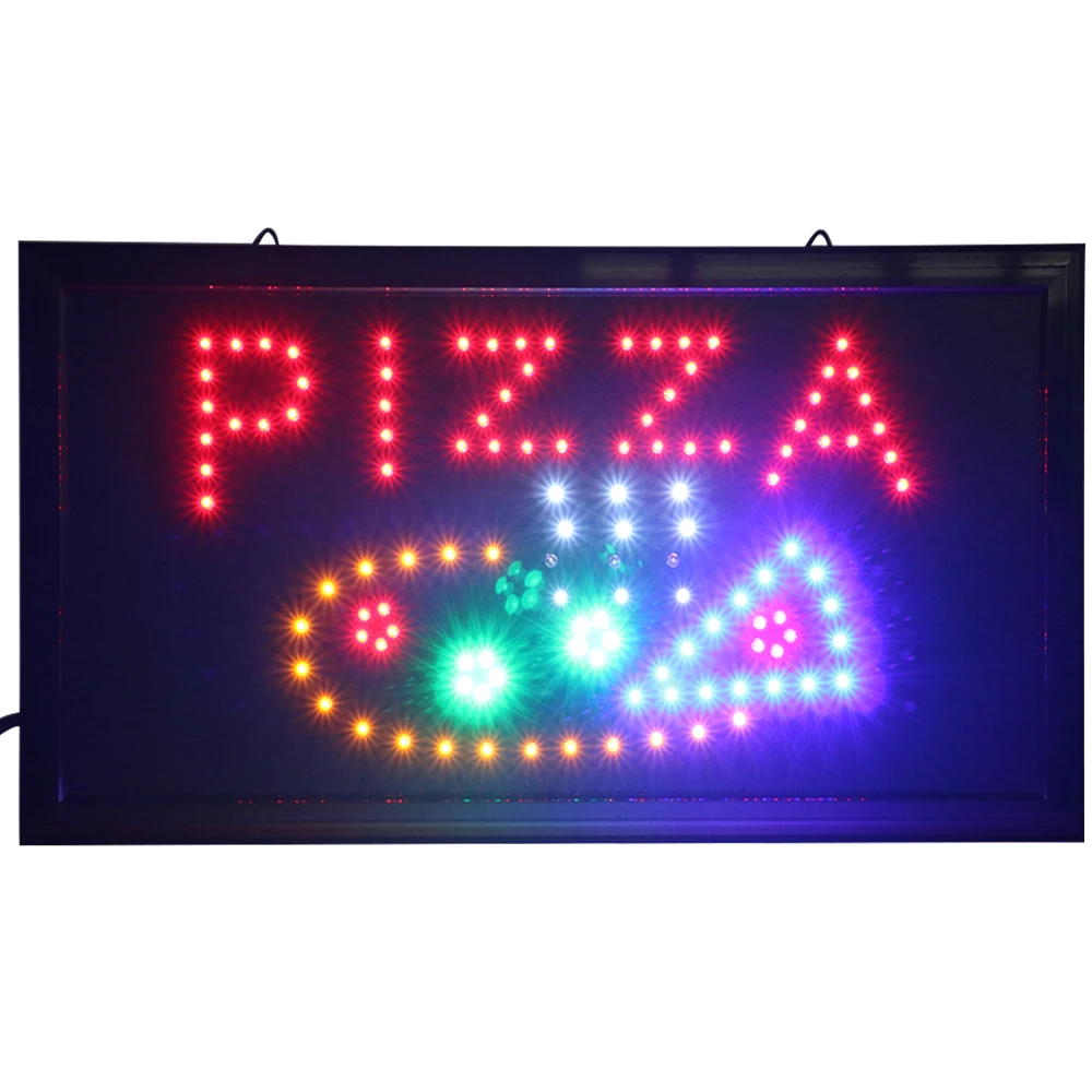 Neon Flashing Pizza Sign Fast Food Shop Restaurant Take Away Bar Window Door