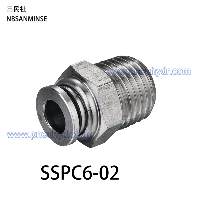 5Pcs/lot SSPC6 02 SS316L Fittings Outside Diameter 6 Thread Size 02