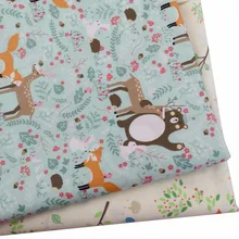 Принт лисы, оленя, хлопок, ткань, сделай сам, лоскутное шитье, жир, четверть, шитье, ремесло, подушки, детские постельные принадлежности, ткань Tecido Tilda