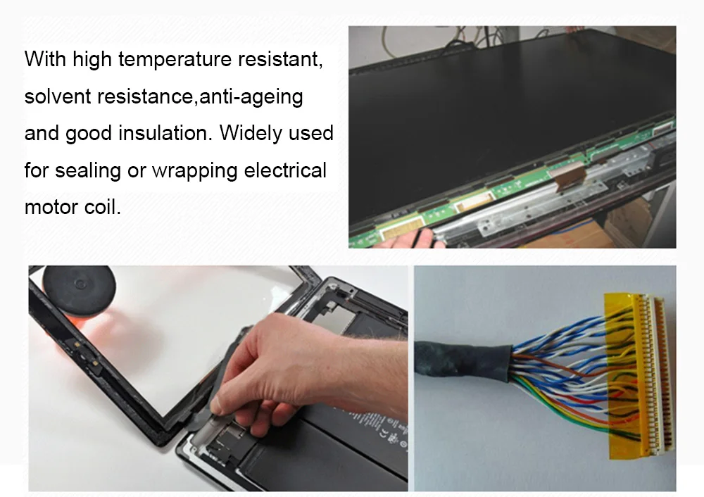 YX 8 м ацетатная клейкая лента 2 рулона Липкая для ноутбука ПК Вентилятор монитор Экран мотор провода обёрточная бумага Изолированная Резиновая лента