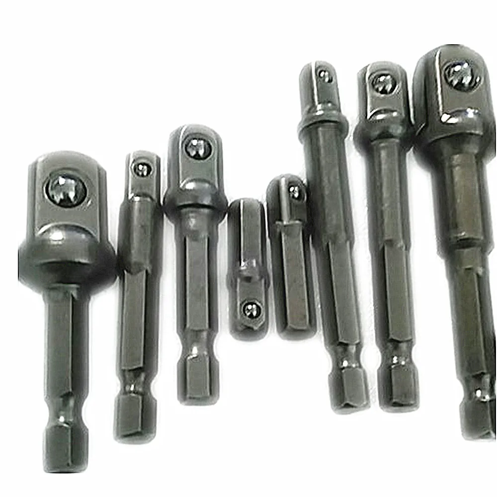 8pc Socket Bit Adapter Drill Nut Driver Power Extension Bar 1/4" 3/8" 1