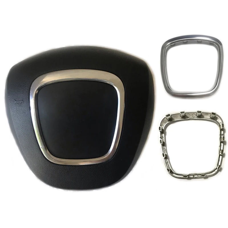

ABS chrome sticker steering wheel trim cover emblem logo frame sticker accessories for Audi Q5 Q7 A6 C6 A5 A4 B6 B7 B8 A3 S3 8P