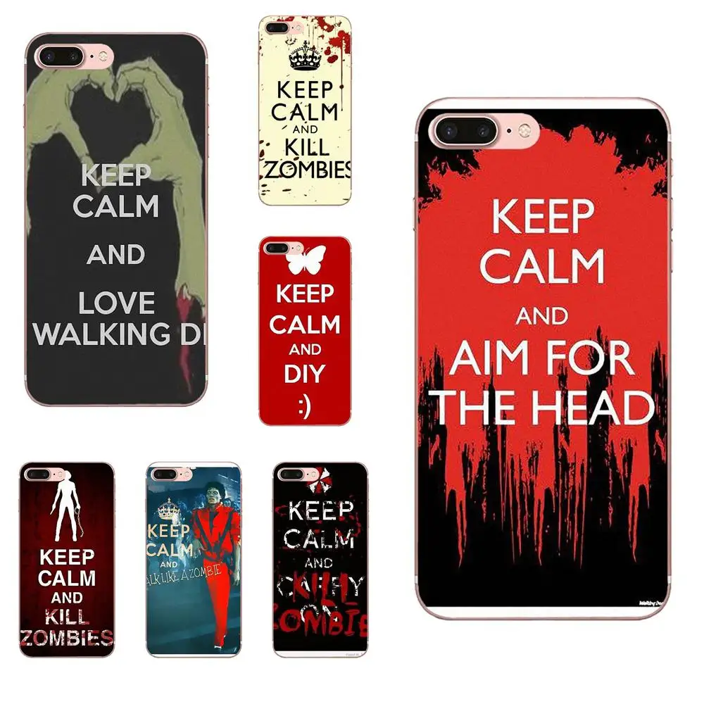 

For Apple iPhone 4 4S 5 5C 5S SE 6 6S 7 8 Plus X XS Max XR Art Painted Cover Style Cell Phone Case Keep Calm And Kill Zombies