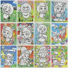 50 шт./партия. смешанный дизайн, цветная бумага песка картины, без песка, песок Книги по искусству комплект, Книги по искусству игрушки, дети P Книги по искусству Y пользу, 20.5x27.5 см/16k