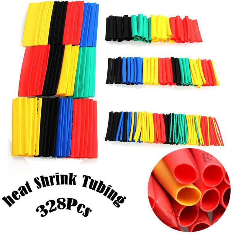 

328pcs Set Polyolefin Shrinking Assorted Heat Shrink Tube Wire Cable Insulated Sleeving Tubing Set