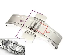 304 Metal Watch Band Buckle 5 x 22mm Watchband Strap Silver Stainless Steel Clasp Butterfly Button For TISSOT Other watches 22mm quick release ceramic watchband tool for tissot longines mido luminox seiko watch band steel butterfly clasp wrist strap