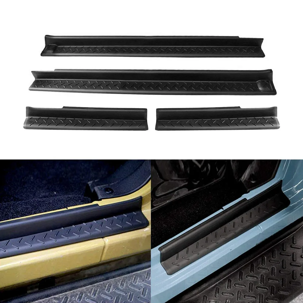 

KEMiMOTO 4Pcs/Set Black ABS Door Entry Protector Scuff Plate Step Protector For Jeep 2007 - 2018 JK Wrangler Unlimited 4-Door