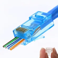50/100x 8 Pin RJ45 Connector Cat 6 Network Connector 8P8C Unshielded Modular RJ45 Plug UTP Terminals Have Hole for Cat6 HY1525 new 100x 4 pin rj11 rj 11 6p4c modular telephone phone crystal plug connector high quality