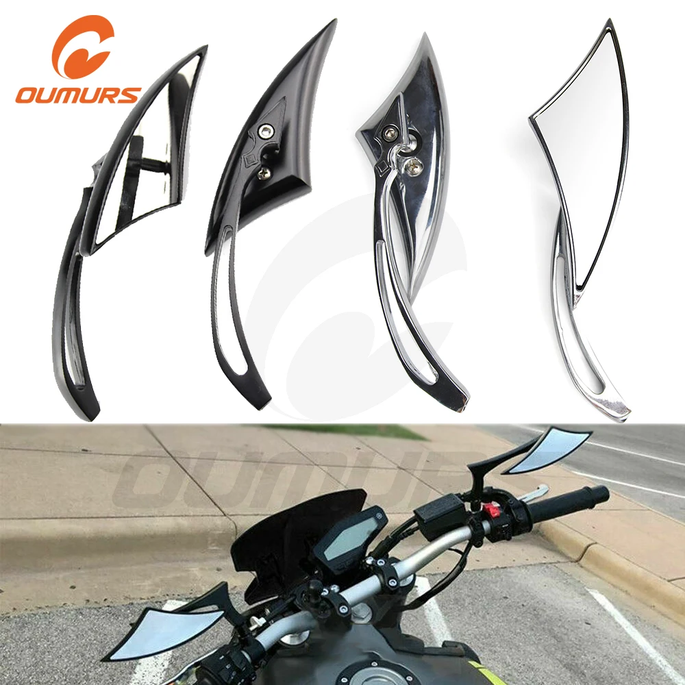 Мотоциклетные черные боковые зеркала заднего вида ouwalls 2 шт. 8 мм 10 для Harley Softail