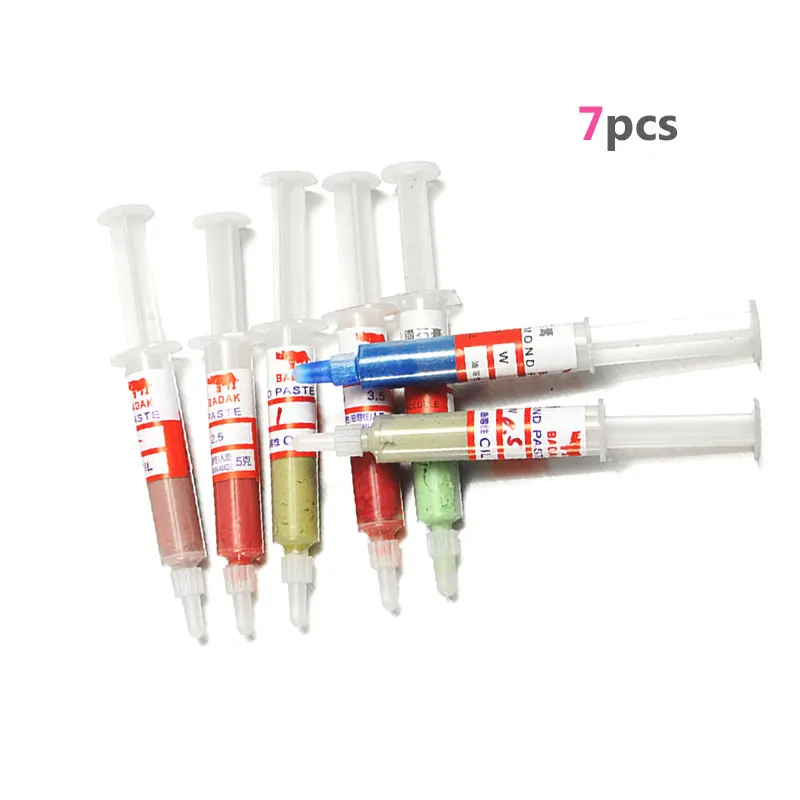 

7pcs 5g Grinding Lapping Pastes Compound for Diamond Polishing W0.5 W1 W1.5 W2.5 W3.5 W5 W7 Metal Grinding Fluxes Paste