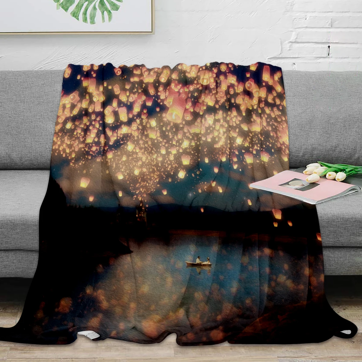 

Love Wish Lanterns Throw Blanket Warm Microfiber Blanket Blankets For Beds Home Decor