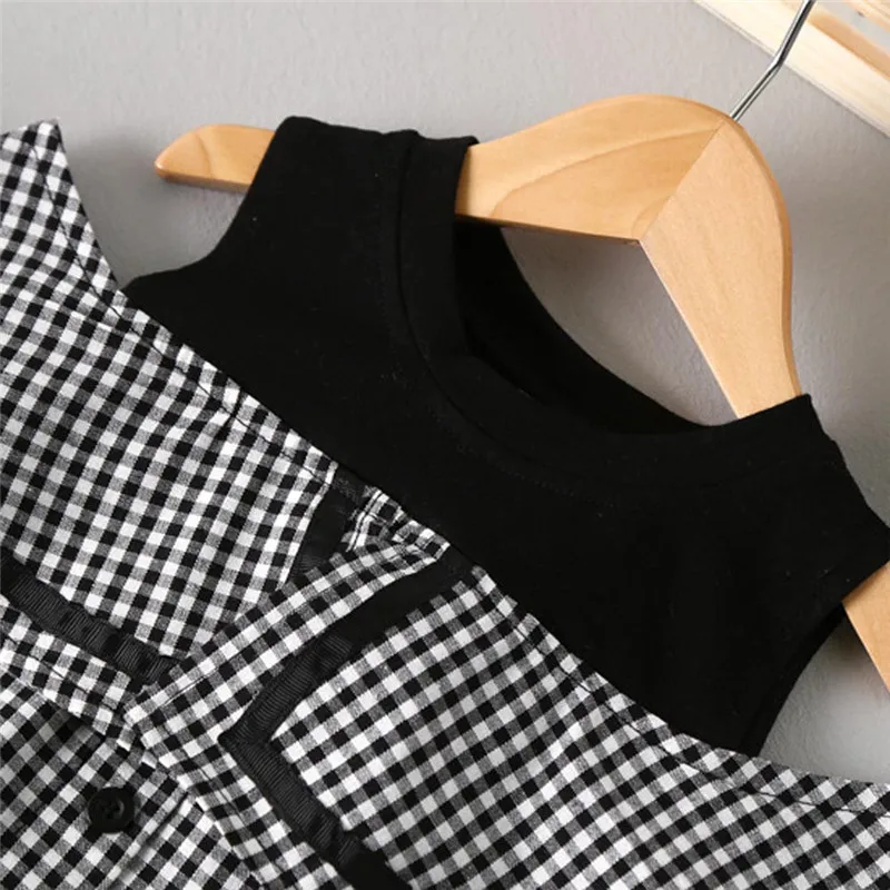 2019 New cute Toddler Kids Girls Outfit Clothes Plaid Strapless Pageant Party Princess Dress baby show gifts (11)