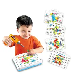 Детские игрушки электрические гайка с отверстиями под ключ разборка матч инструмент Электрическая дрель головоломка собранные блоки