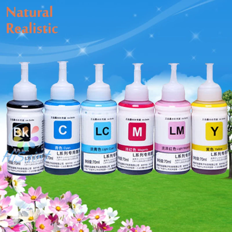 

hisaint L Series For Epson L800 L801 High Quality Dye Refill Ink Kit 70ml Heat Transfer Ink Screen Print Ink Printing Ink
