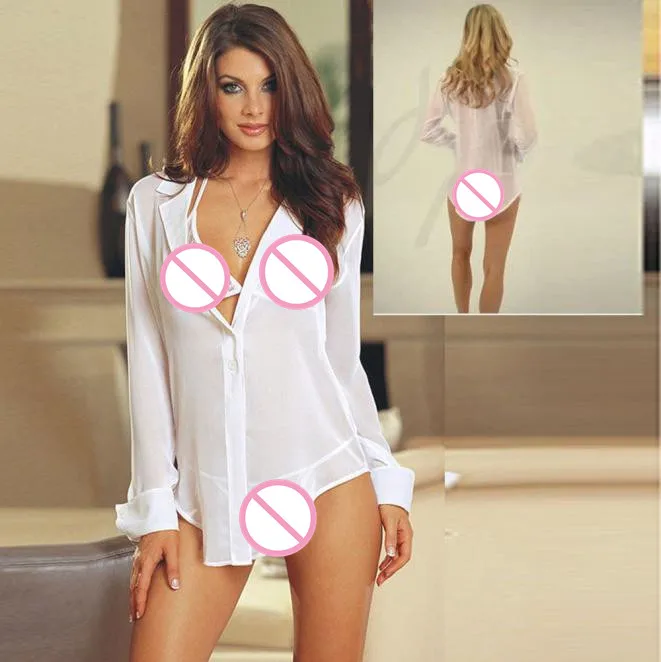 

Sexy Transparent Shirt Lingerie OL/ Female Uniform Temptation Suit Hollow Out Hot Erotic Costumes