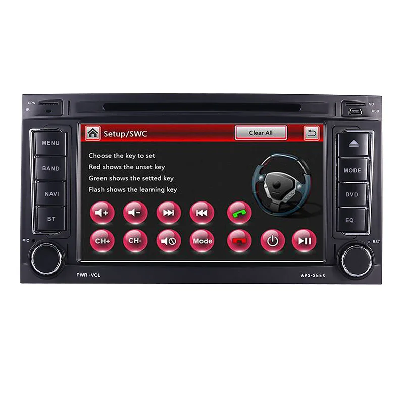 Discount 2 din 7 inch Car  DVD VW Touareg Multivan (2002-2010) GPS 3G Bluetooth Radio RDS USB Steering wheel Canbus Free 8G MAP Camera 1