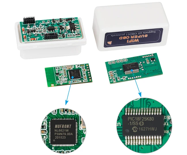 Супер OBD ELM327 wifi V1.5 OBDII OBD2 автоматический диагностический инструмент с чипом PIC18F25K80 ELM 327 Wi-Fi V 1,5 сканер для iOS Android PC