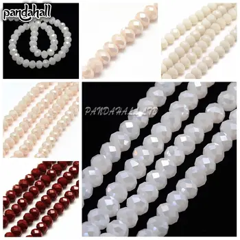 

Electroplate Opaque Solid Crystal Glass Abacus Beads Strands Faceted AB Color Plated10x7mm Hole:1mm about 70pcs/strand 20"