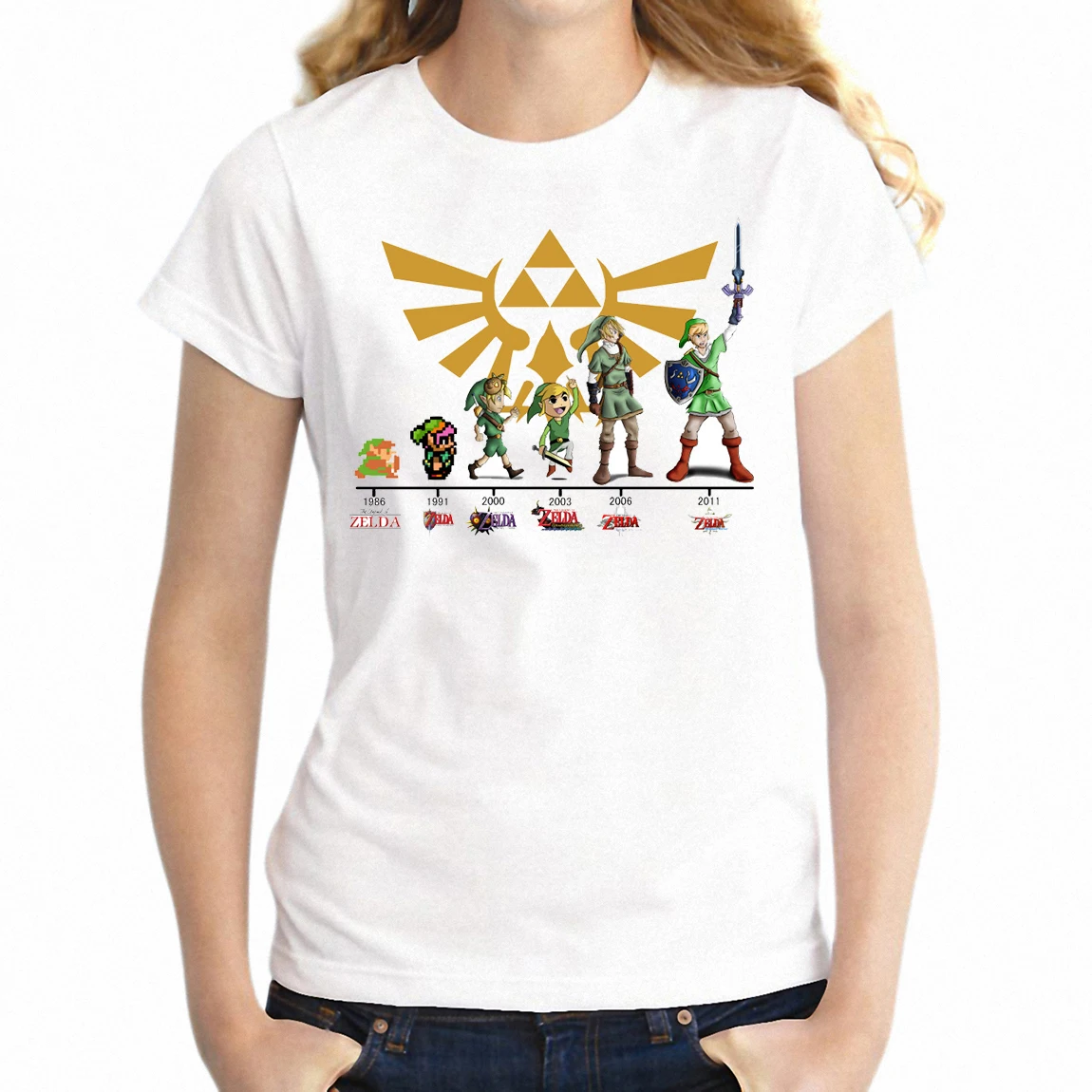 

Women's T Shirt Link Revolution Legend of Zelda Gamer Girl Anime Manga Art Girl's Tee