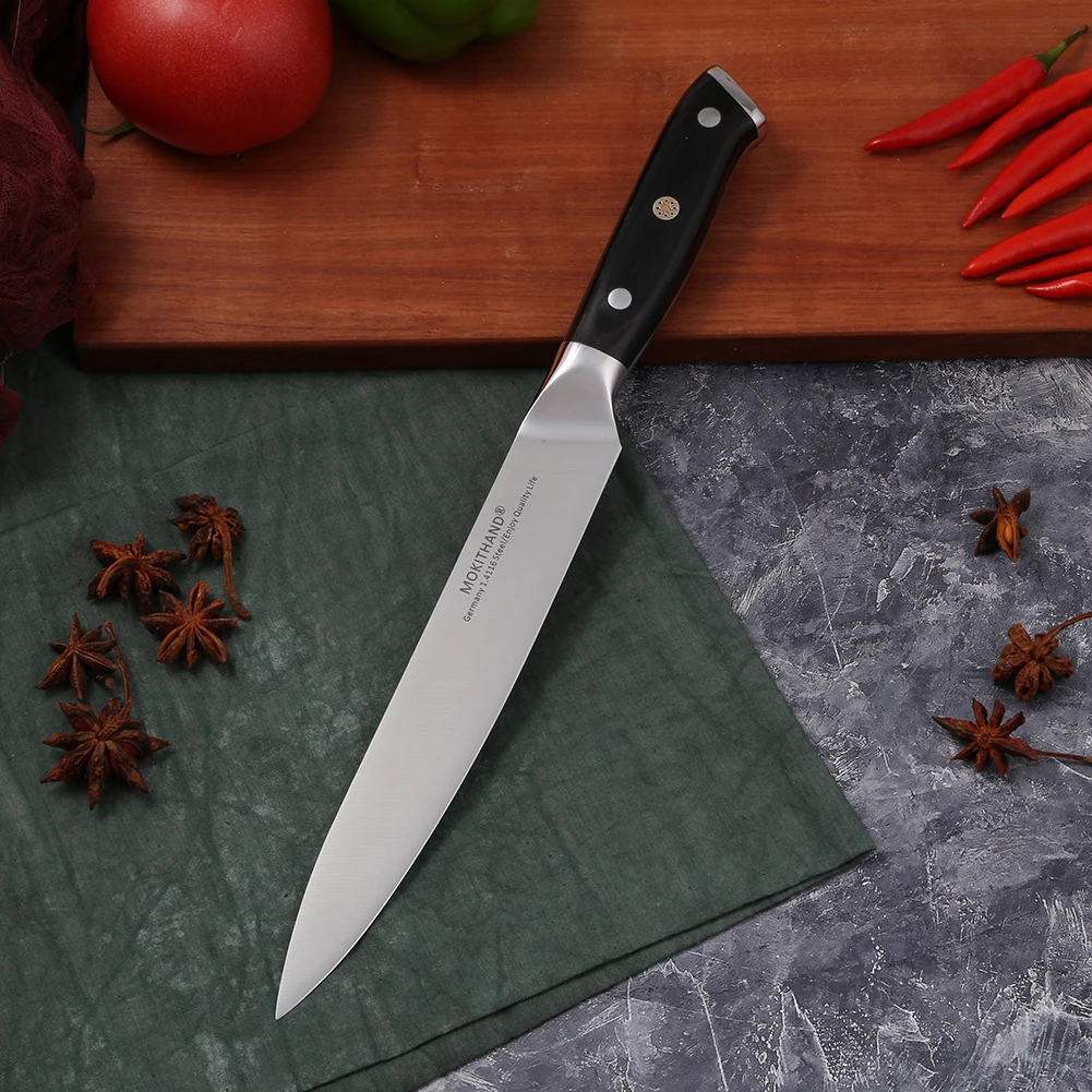 8 дюймов, японский нож для нарезки, Профессиональные Кухонные ножи, Германия, 1,4116 сталь, нож для овощей, рыбы, мяса, для приготовления пищи, с деревянной ручкой - Цвет: 8.0 Slicing knife