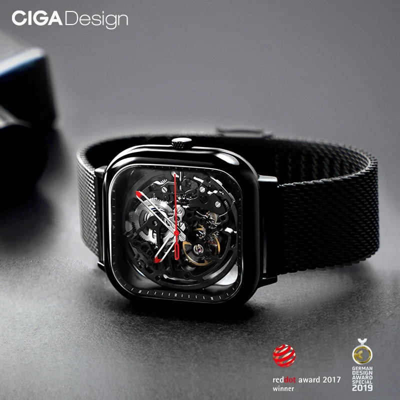 Reloj Mijia CIGA Xiaomi relojes de pulsera mecánicos ahuecados reloj Reddot Winner relojes automáticos de lujo de moda inoxidable - 6