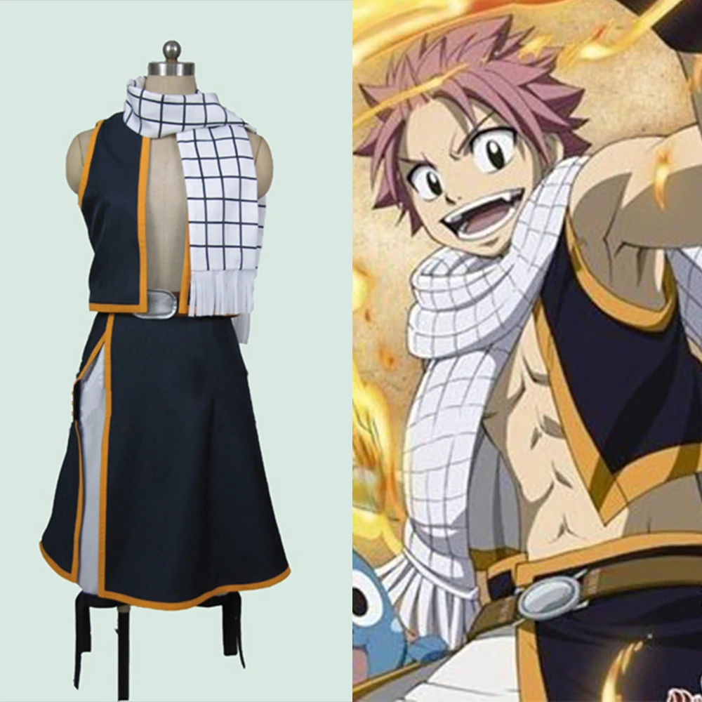 NEW Anime Fairy Tail Natsu Dragneel Cos Cosplay Costume Fancy Clothing full set
