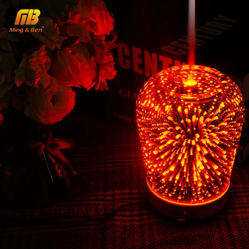 

LED 3D Decorative humidifier Night Lamp 220V Silent Atomizing Humidifier Light Essential Oil Fragrance Lamp for Bedroom Hotel