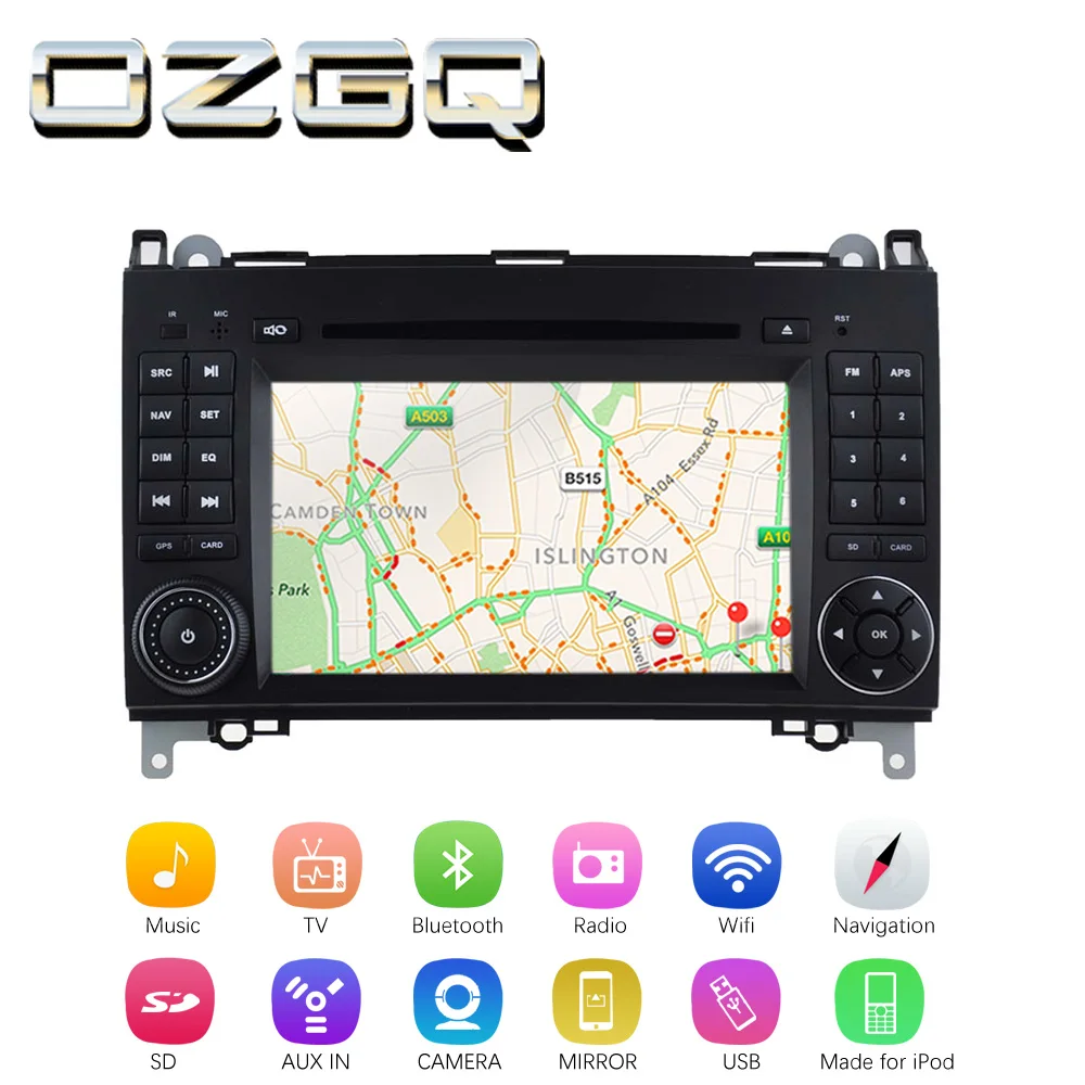 Clearance OZGQ Android 7.1 Car DVD Player For Mercedes-Benz W245 B-Class 2005-2011 HD Screen Auto GPS Navi BT Radio TV Audio Video Stereo 2