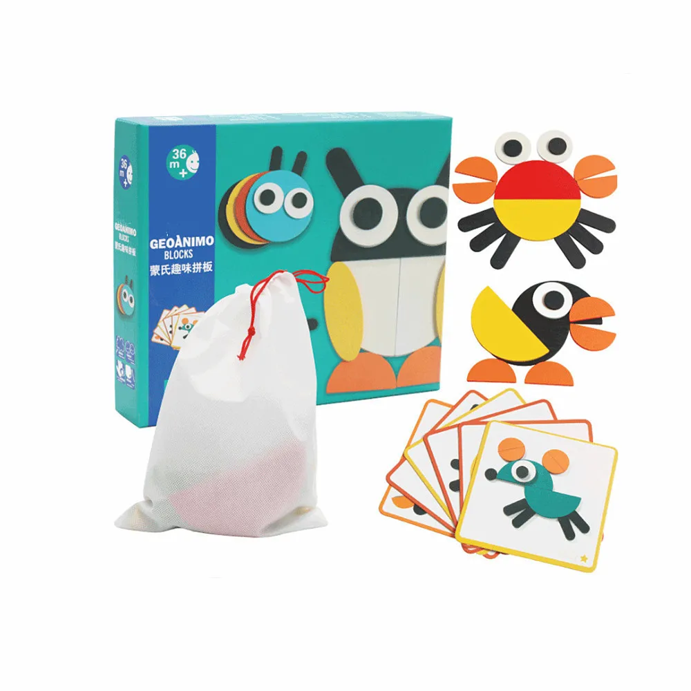 Juego de rompecabezas 3D Montessori juguetes para niños Oyuncak Juegos Educativos niños Aprendizaje Temprano rompecabezas Tangram