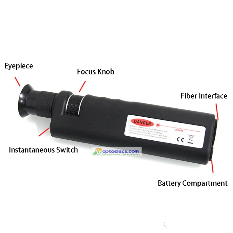 

400X Fiber Optical Tool Inspection Probe MicroScope For Inspecting SC FC ST LC Fiber Terminations fibra Microscopio