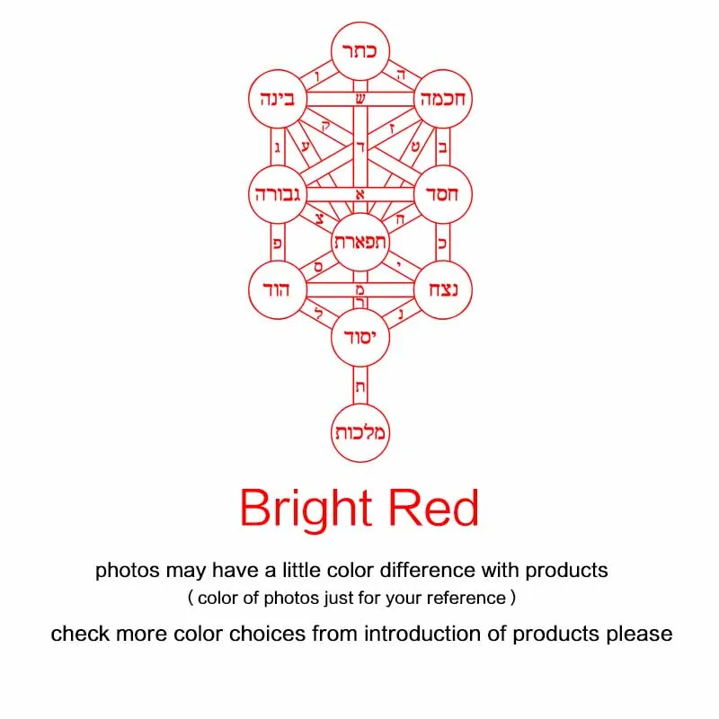 Художественный дизайн домашний религиозный декоративный ПВХ Cabala Древо жизни настенный стикер съемный домашний декор - Цвет: bright red