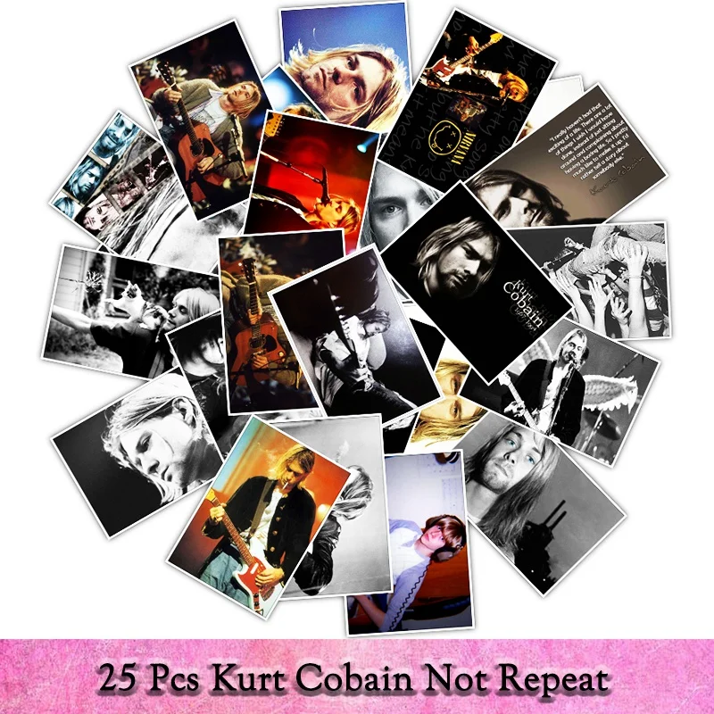 25 шт./компл. классический рок-певца Kurt Cobain наклейки для скрапбукинга для Чемодан ноутбук Тетрадь автомобиль мотоцикл игрушка телефон