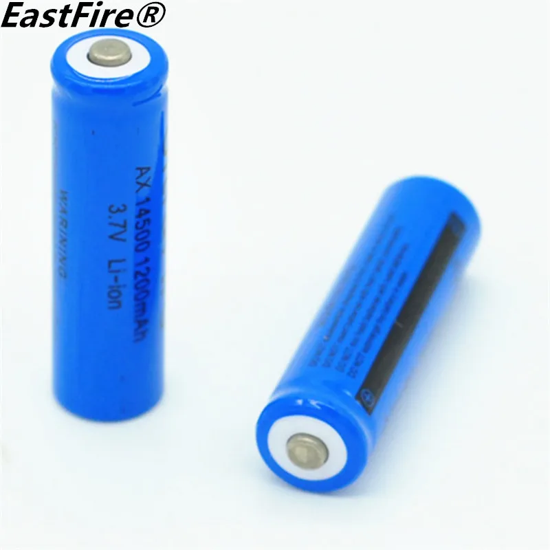 

2PCS/LOT EastFire AA 14500 1200mah 3.7 V lithium ion rechargeable batteries and LED flashlight, free delivery