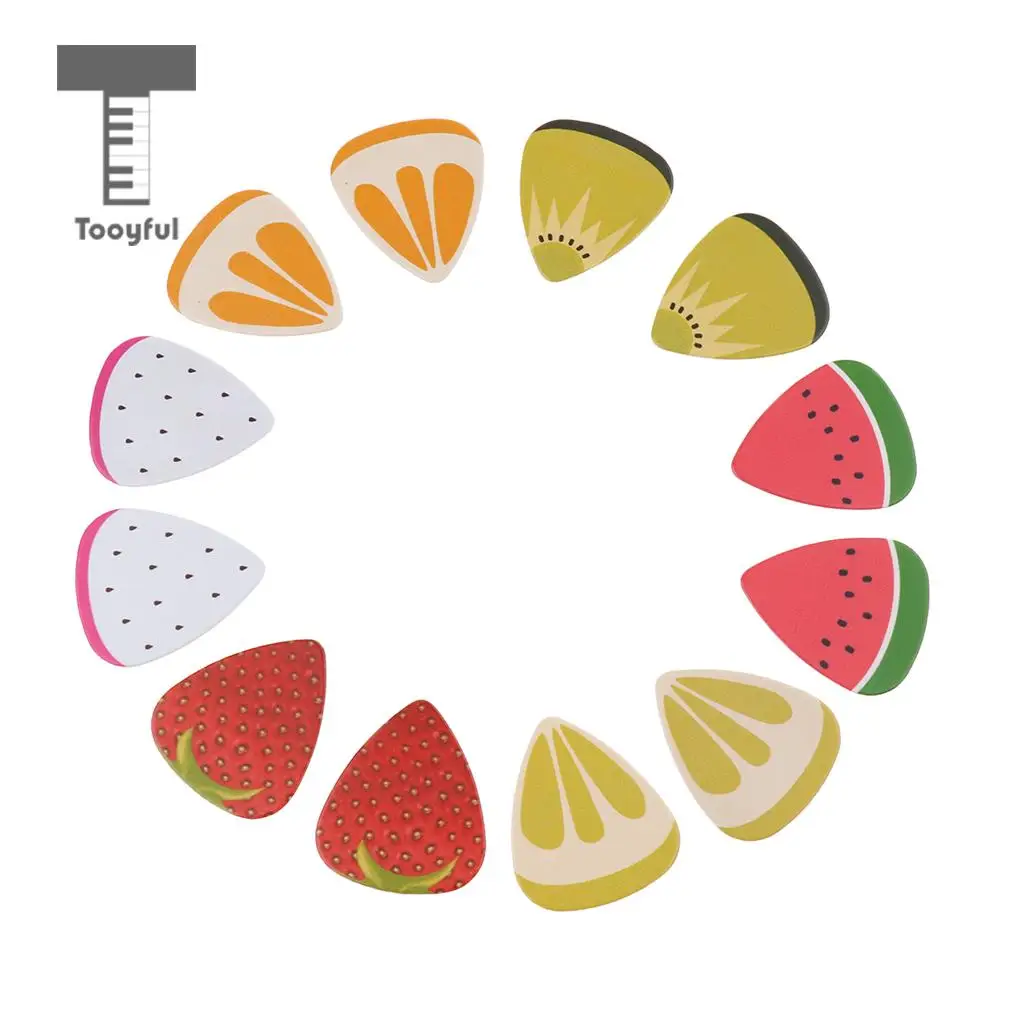 12 Pieces Celluloid Acoustic Guitar Plectrum Picks for Uke Guitar Parts