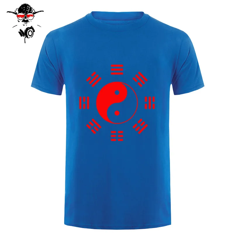 Kung fu Tai Chi Футболка с принтом из восьми диаграмм, мужская новая хлопковая футболка с коротким рукавом и круглым вырезом, летняя мужская одежда