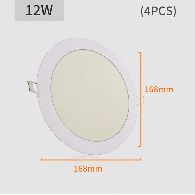 Светодиодный потолочный светильник 12 Вт 18 Вт, Круглый встраиваемый светильник переменного тока 85-265 в, холодный белый Светодиодный светильник для спальни, кухни, офиса, внутреннего освещения, Светодиодный точечный светильник - Испускаемый цвет: 12W 4PCS