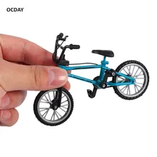 Hot! OCDAY Finger board bicycle Toys With Brake Rope Blue Simulation Alloy Finger bmx Bike Children Gift Mini Size