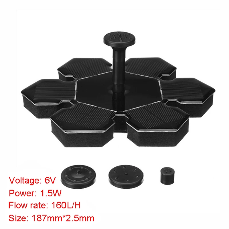 

Solar Fountain Water Pump Kit Power Solar Pump Pool Pond Diving Waterfall Floating Solar Panel Water Fountain For Garden