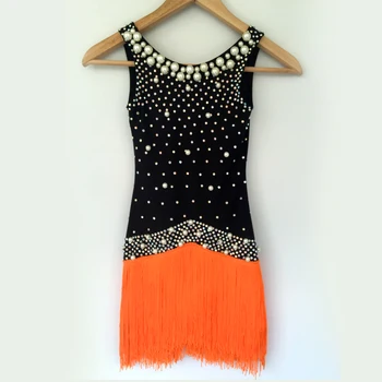 

New latin dance costumes sexy diamond beads latin dance dress for children women latin dance competition dresses S-4XL F102
