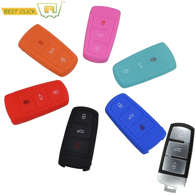 3 On Silicone Key Fob Case Cover Fit For Vw Volkswagen Cc Pat 3 On Silicone Key Fob Case Cover Fit For Vw Volkswagen Cc Pat B6 B7 Styling Protector Shell Skin Holder